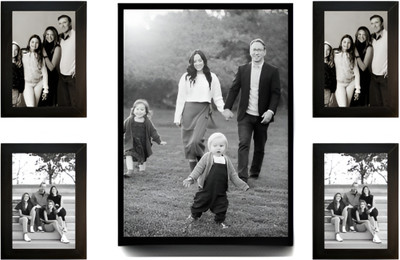 Yuta paradise Modern Gallery Wall Frame Set, 5 Piece Black (8 * 12) 1 PCS (4 * 6) 4 PCS Photo Acrylic 12 inch x 8 inch Painting(With Frame, Pack of 5)