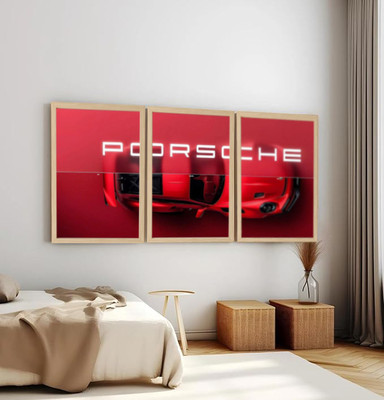 Artisoul creations Mclaren Big size wall paintings for boys gift item and wall decorations Digital Reprint 19 inch x 13 inch Painting(With Frame, Pack of 3)