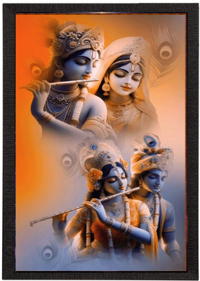 AARTKALA Radha Krishna Gift Wall Panting Frame Canvas 12 inch x 18 inch Painting(With Frame)