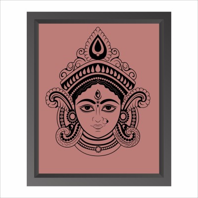 Euonia Decors Framed Durga Maata Wall Art For Wall Decoration, Living Room-11x13 Inch-ED24349 Digital Reprint 13 inch x 11 inch Painting(With Frame)