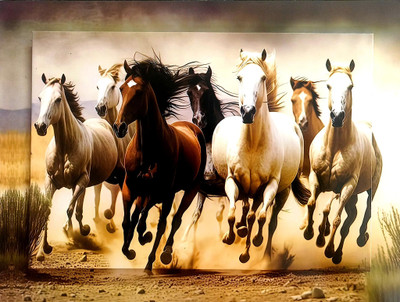 bareth brothers Spirit of Freedom 3D Wall ArtThundering Hooves 3D Scenery Digital Reprint 9 inch x 12 inch Painting(Without Frame)