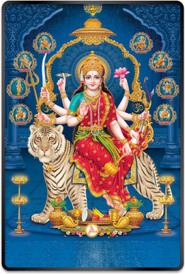 Indianara Nau Durga Painting for Living | Bedroom | Pooja Room | Hotel Digital Reprint 18 inch x 12 inch Painting(With Frame)