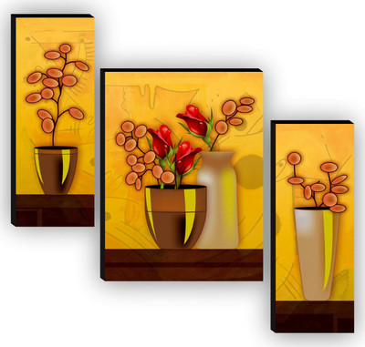 saf Digital Reprint 12 inch x 20 inch Painting(Without Frame, Pack of 3)