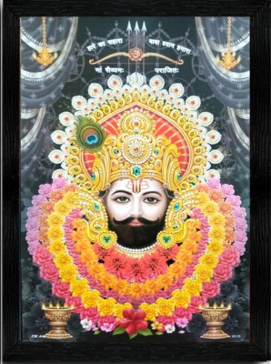 GLSTRINGART Shree shyam baba Wall Photo Frame | Office | Drawing Room | Hotel Digital Reprint 20 inch x 14 inch Painting(With Frame)