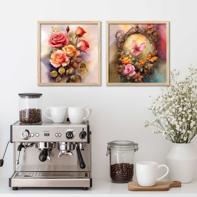 KOTART painting Digital Reprint 10 inch x 10 inch Painting(With Frame, Pack of 2)