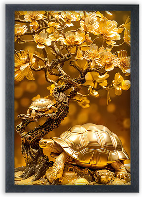 Choudhary Bro Choudhary bro Golden Tree Photo Frame For Wall Mounted Painting (10 * 14 Inches) Digital Reprint 10 inch x 14 inch Painting(With Frame)