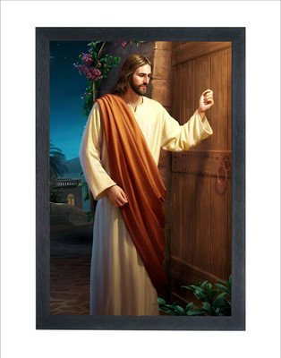 Devatwal God Jesus Photo Frame For Wall Mounted Painting Digital Reprint 10 inch x 14 inch Painting(With Frame)