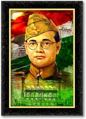 ARAAKA NETAJI SUBHASH CHANDRA BOSE photo frame (Wood Base and Front Laminated) Acrylic 7 inch x 5 inch Painting(With Frame)