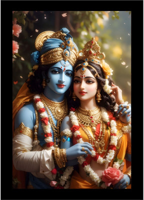 FRAMEWALLA Radha Krishna -8x10 inch-112 Acrylic 10 inch x 8 inch Painting(With Frame)
