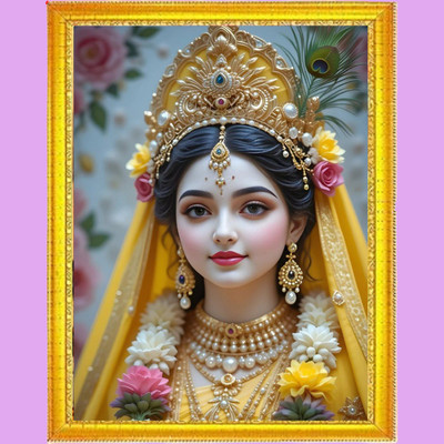 VANAPRINT Radha Krishna Ji Wall Photo Frame | Premium Home Décor Gift Digital Reprint 12 inch x 9 inch Painting(With Frame)