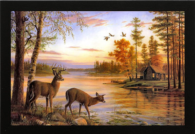 Masstone Beautiful Natural Scene Modern Art UV Matt textured Framed Digital Reprint 14 inch x 20 inch Painting(With Frame)