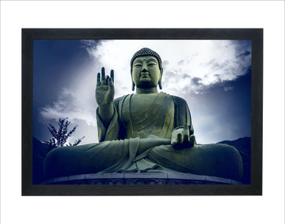 Devatwal Lord Buddha / Gautam Buddha Photo Frame For Wall Mounted Painting Digital Reprint 14 inch x 10 inch Painting(With Frame)