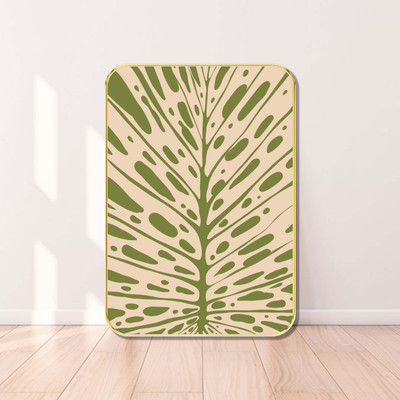 Aartify Golden Framed Abstract Leaf Wall Art – Modern Nature-Inspired Digital Reprint 24 inch x 18 inch Painting(With Frame)