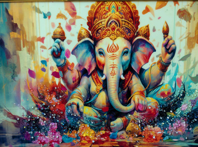 BishnuAK Resin Painting 20 inch x 14 inch Painting(With Frame)