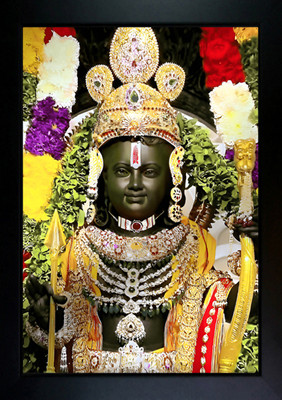 CrowdHall Ayodhya Ram Ji Photo | Ram Ji Photo | Ram Mandir Digital Reprint 13.5 inch x 10 inch Painting(With Frame)