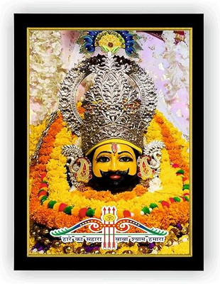 LVY ART Khatu Shyam Ji Religious Photo Frame–Elegant Wall Decor for Temple,Office Digital Reprint 11 inch x 9 inch Painting(With Frame)