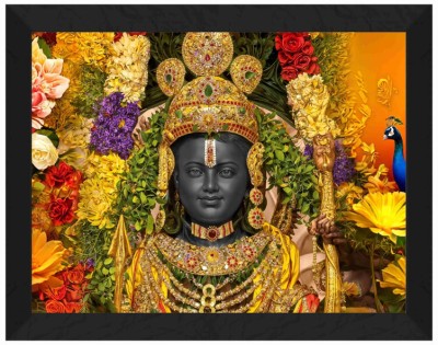 saf Ram lalla ayodhya model murti Digital Reprint 14 inch x 11 inch Painting(With Frame)