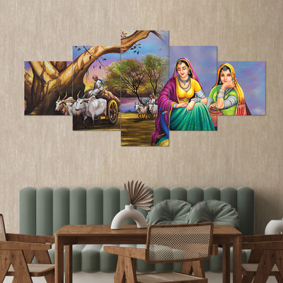 OTAENTERPRISE Modern Art MDF UV Textured wall painting for Home decoration Digital Reprint 17 inch x 30 inch Painting(With Frame)