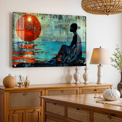 The HangingStory Abstract Wall Painting for Home & Office | Modern Art for Living Room Digital Reprint 18 inch x 24 inch Painting(With Frame)