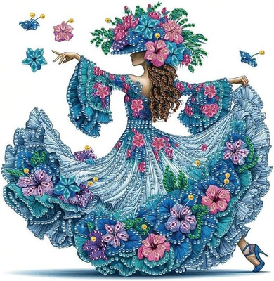 Sergio Rhinestone Extremely Shiny Diamond Painting Art (Without Frame) Canvas 11.81 inch x 11.81 inch Painting(Without Frame)