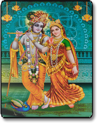 saf Radha Krishna Digital Reprint 14 inch x 20 inch Painting(With Frame)