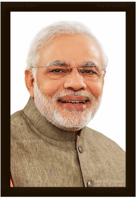 AARTKALA Narendra Modi Portrait Photo Frame Digital Reprint 14 inch x 10 inch Painting(With Frame)