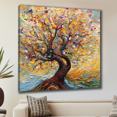saf Wooden Framed Nature Art Canvas Wall Painting for Home Décor and Office Digital Reprint 30 inch x 30 inch Painting(With Frame)
