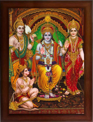 Craft Quest Ram darbar photo frame Digital Reprint 13 inch x 10 inch Painting(With Frame)