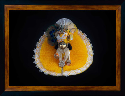 Stargalaxy Laddu Gopal Wall Painting Gift Item For Home Digital Reprint 9 inch x 9 inch Painting(With Frame)