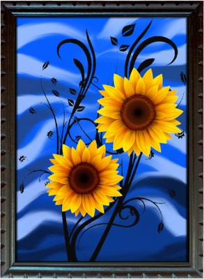 mperor Digital Flower Art Print With original Designed Wood Frame Digital Reprint 18 inch x 13.6 inch Painting(With Frame)
