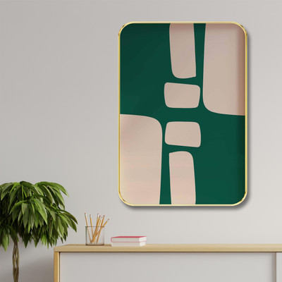 saf Abstract Art Premium brown frame painitng for home, office and living room Digital Reprint 24 inch x 18 inch Painting(With Frame)