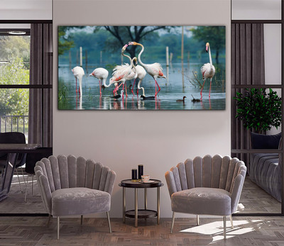 Aadee craft flamingo birds Wall Art Canvas Print– 24x48 In Canvas 24 inch x 48 inch Painting(Without Frame)