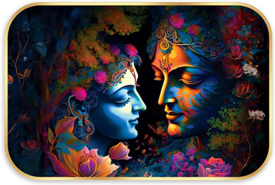 Indianara Radha Krishna Without Glass Framed Art Print for Room Decor Digital Reprint 14 inch x 20 inch Painting(With Frame)