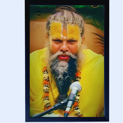 Karuna Enterprises Shri Premanand Ji Maharaj Religious Photo Frame,A4 Digital Reprint 12 inch x 8 inch Painting(With Frame)