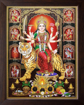 Karuna Enterprises Synthetic & Acrylic Sheet Religious Painting, Brown, Digital Reprint 12 inch x 8 inch Painting(With Frame)
