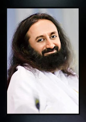 A V TRADERS Gurudev Sri Sri Ravi Shankar Ji | Photo Frame Digital Reprint 14 inch x 10 inch Painting(With Frame)