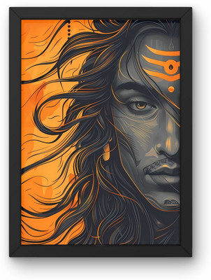 Arcapture Lord Shiva Wall Painting for Home Decoration for Living Room Digital Reprint 12 inch x 9 inch Painting(With Frame)