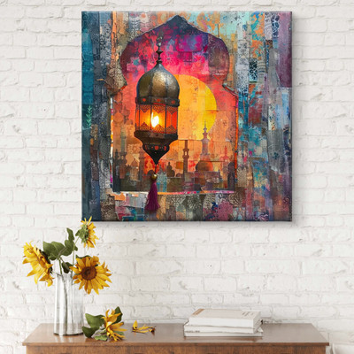 saf Abstract modern art canvas home decor wall paintings with frame Canvas 20 inch x 20 inch Painting(With Frame)