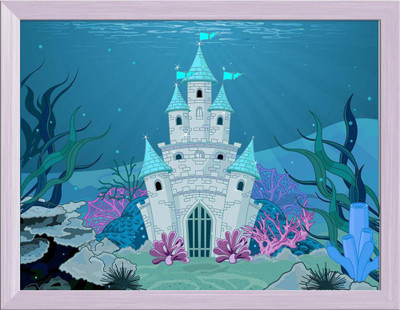 Artzfolio Magic Fairy Tale Canvas Painting White Synthetic Frame 18.4x14inch (47x36cms) Digital Reprint 14 inch x 18.4 inch Painting(With Frame)