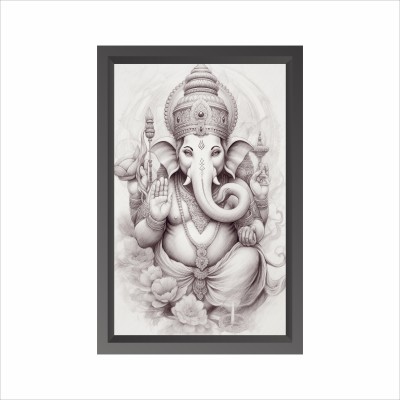 Euonia Decors Ganesha, Framed Wall Art on a Premium Textured Media Digital Reprint 18 inch x 12 inch Painting(With Frame)