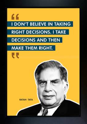 RV SALES Ratan Tata Photo Frame | Ratan Tata Motivational Quotes Frame Digital Reprint 13.5 inch x 10 inch Painting