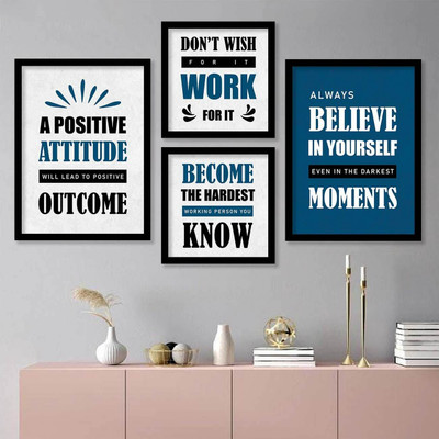 KALIT KALA DECOR Abstract art Digital Paintings with Frame Digital Reprint 14 inch x 11 inch Painting(With Frame, Pack of 4)