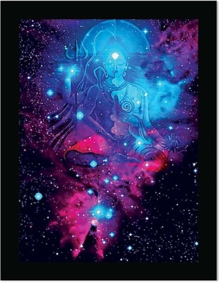 ARAkri art Lord Shiva Ardhnarishwar Photo - Shiv Shakti Painting/Poster - Lord Shiv Parvati Digital Reprint 17.25 inch x 13.25 inch Painting(With Frame)