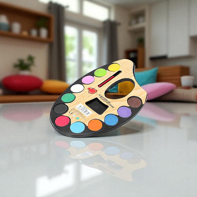 hph craftt Plastic 12 Paint Wells Palettes  with Lid(Set of 1, Multicolor)