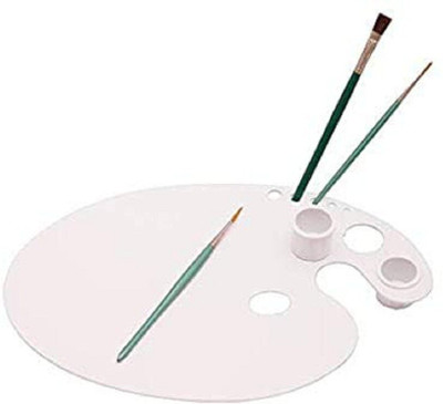 Eascan Art Plastic 5 Paint Wells Palettes(Set of 1, White)