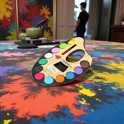 hph craftt Plastic 12 Paint Wells Palettes  with Lid(Set of 1, Multicolor)