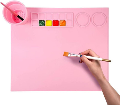 GRILAX SILICONE 12 Paint Wells Palettes(Set of 1, Pink)