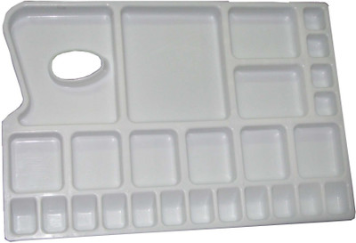 Eascan Art Plastic 25 Paint Wells Palettes(Set of 1, White)