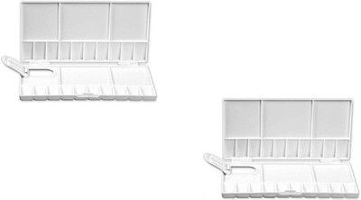 Eascan Art Plastic 5 Paint Wells Palettes(Set of 1, White)
