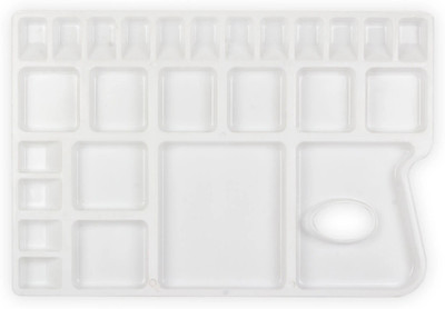 iCraft Plastic 26 Paint Wells Palettes(Set of 1, White)